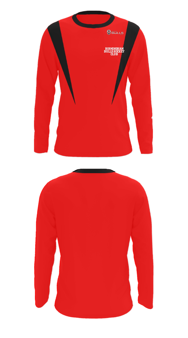 Long Sleeve Performance Shirt, Birmingham Bulls-Hockey Club, Ice Hockey, Teamtime, Team time, sublimation, custom sports apparel, team uniforms, spirit wear, spiritwear, sports uniforms, custom shirts, team store, custom team store, fundraiser sports, apparel fundraiser