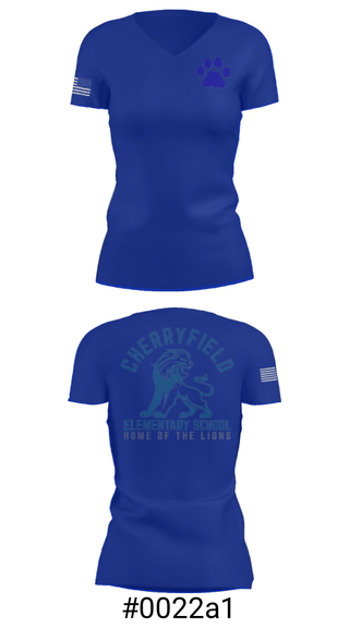 Women's Short Sleeve Vneck Shirt, Cherryfield Elementary School, Spirit Store, Teamtime, Team time, sublimation, custom sports apparel, team uniforms, spirit wear, spiritwear, sports uniforms, custom shirts, team store, custom team store, fundraiser sports, apparel fundraiser