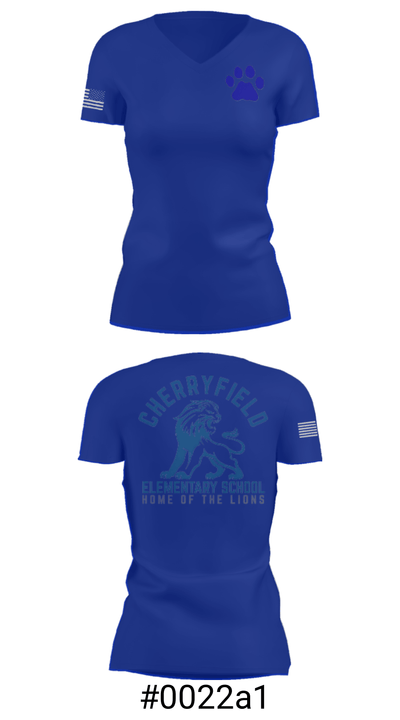 Cherryfield Elementary School 53264844 Women's Short Sleeve V-neck Shirt - 21