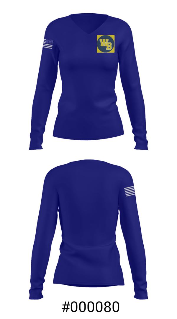 Women's Long Sleeve Vneck Shirt, West Babylon Junior High School Wrestling, Wrestling, Teamtime, Team time, sublimation, custom sports apparel, team uniforms, spirit wear, spiritwear, sports uniforms, custom shirts, team store, custom team store, fundraiser sports, apparel fundraiser