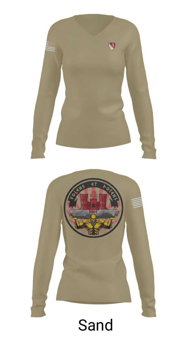 Women's Long Sleeve Vneck Shirt, , Army, Teamtime, Team time, sublimation, custom sports apparel, team uniforms, spirit wear, spiritwear, sports uniforms, custom shirts, team store, custom team store, fundraiser sports, apparel fundraiser