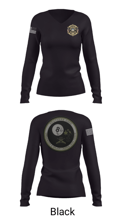 Southern Ohio Organized and Major Crimes Task Force 32942427 Women's Long Sleeve V-neck Shirt - 23