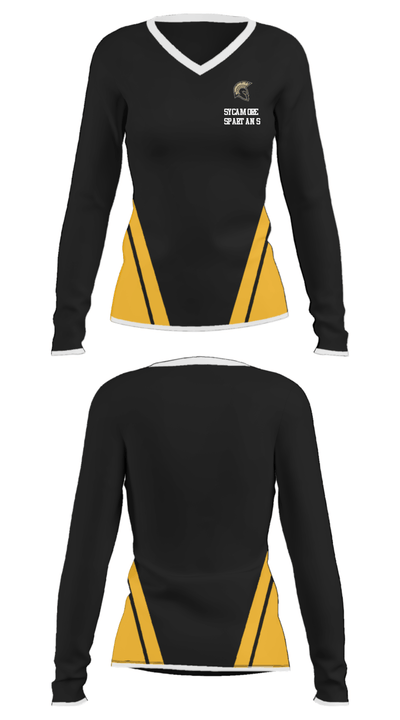 Sycamore wrestling team 53220938 Women's Long Sleeve V-neck Shirt - 24