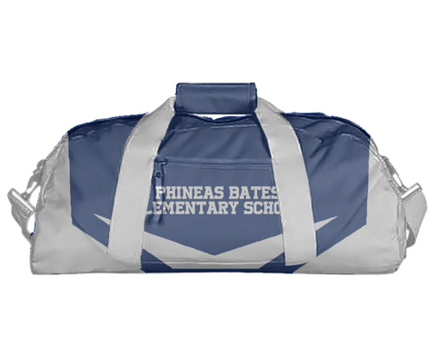 Duffle Bag, Phineas Bates Elementary School, Spirit Store, Teamtime, Team time, sublimation, custom sports apparel, team uniforms, spirit wear, spiritwear, sports uniforms, custom shirts, team store, custom team store, fundraiser sports, apparel fundraiser