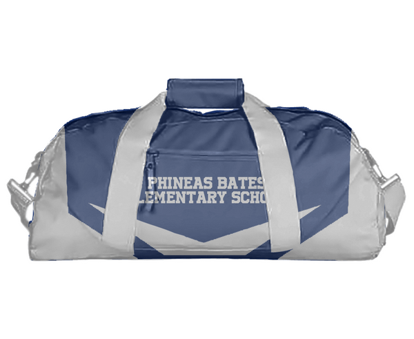 Duffle Bag, Phineas Bates Elementary School, Spirit Store, Teamtime, Team time, sublimation, custom sports apparel, team uniforms, spirit wear, spiritwear, sports uniforms, custom shirts, team store, custom team store, fundraiser sports, apparel fundraiser