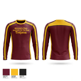 Long Sleeve Performance Shirt, Minnesota State Academy for the Deaf Trojans, Cheer, Teamtime, Team time, sublimation, custom sports apparel, team uniforms, spirit wear, spiritwear, sports uniforms, custom shirts, team store, custom team store, fundraiser sports, apparel fundraiser