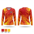 FLAME NM 17353635 Women's Long Sleeve V-neck Shirt - 1