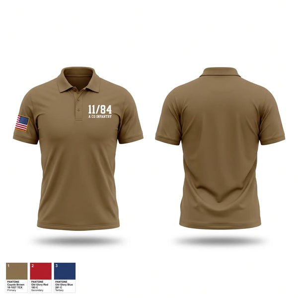 Short Sleeve Performance Polo, 1-184 A co infantry, National Guard, Teamtime, Team time, sublimation, custom sports apparel, team uniforms, spirit wear, spiritwear, sports uniforms, custom shirts, team store, custom team store, fundraiser sports, apparel fundraiser