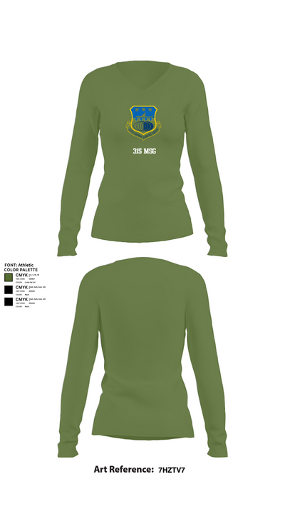 315 MSG 82175130 Women's Long Sleeve V-neck Shirt - 42