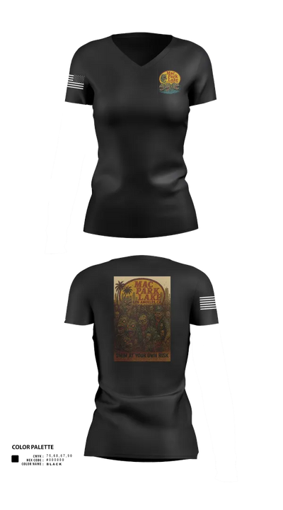 MACARTHUR PARK UNIT 16981211 Women's Short Sleeve V-neck Shirt - 21