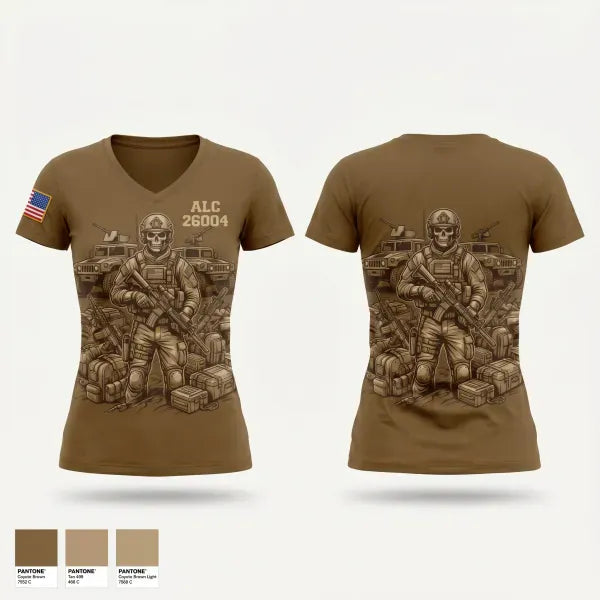 Womens Short Sleeve Vneck Shirt, ALC 26-004, Army, Teamtime, Team time, sublimation, custom sports apparel, team uniforms, spirit wear, spiritwear, sports uniforms, custom shirts, team store, custom team store, fundraiser sports, apparel fundraiser