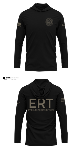 Long Sleeve Hooded Sun Shirt, Evidence Recovery Team, Police, Teamtime, Team time, sublimation, custom sports apparel, team uniforms, spirit wear, spiritwear, sports uniforms, custom shirts, team store, custom team store, fundraiser sports, apparel fundraiser