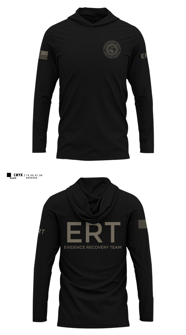 Long Sleeve Hooded Sun Shirt, Evidence Recovery Team, Police, Teamtime, Team time, sublimation, custom sports apparel, team uniforms, spirit wear, spiritwear, sports uniforms, custom shirts, team store, custom team store, fundraiser sports, apparel fundraiser