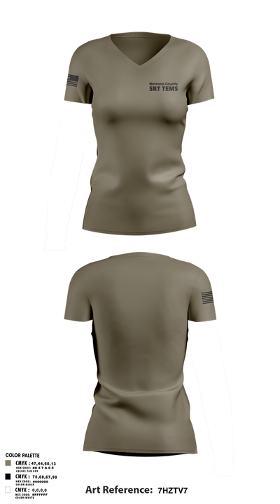 Natrona County SRT TEMS 24087220 Women's Short Sleeve V-neck Shirt - 1