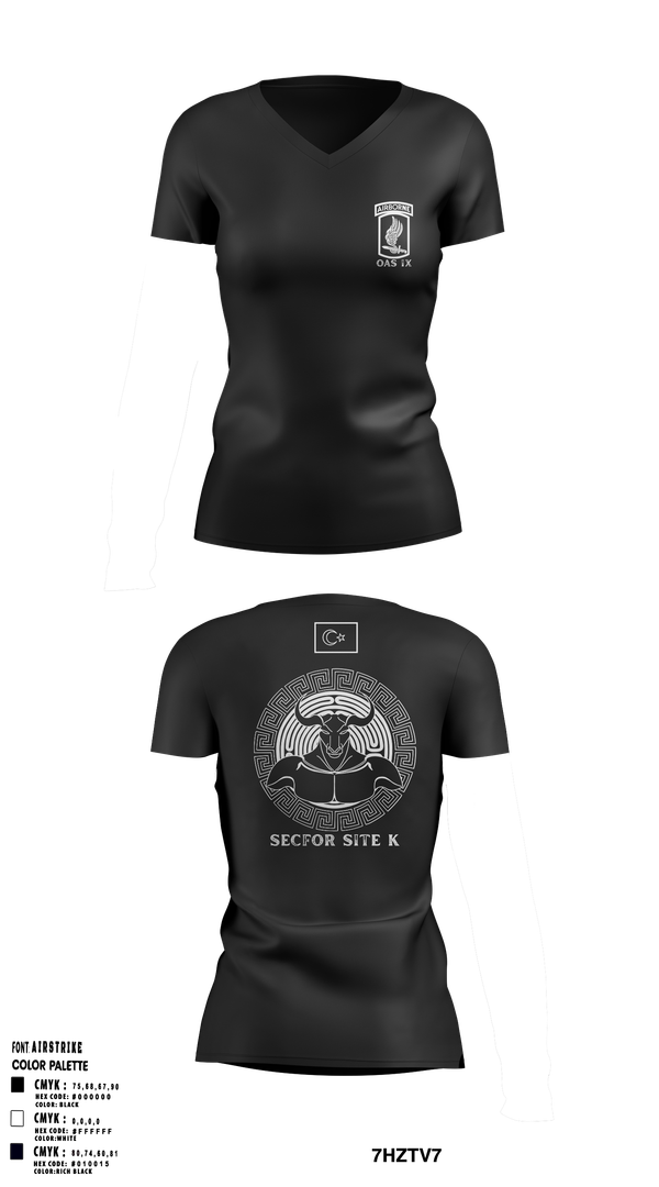 Womens Short Sleeve Vneck Shirt, 173RD SECFOR OAS IX, Army, Teamtime, Team time, sublimation, custom sports apparel, team uniforms, spirit wear, spiritwear, sports uniforms, custom shirts, team store, custom team store, fundraiser sports, apparel fundraiser