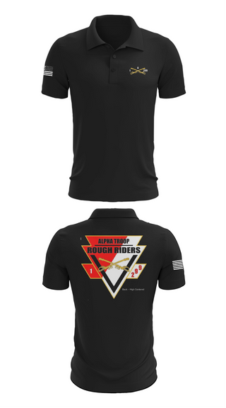 Short Sleeve Performance Polo, A Troop, 1st squadron-299th Calvary Regiment, , Teamtime, Team time, sublimation, custom sports apparel, team uniforms, spirit wear, spiritwear, sports uniforms, custom shirts, team store, custom team store, fundraiser sports, apparel fundraiser