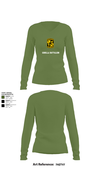 Womens Long Sleeve Vneck Shirt, Gorilla battalion, , Teamtime, Team time, sublimation, custom sports apparel, team uniforms, spirit wear, spiritwear, sports uniforms, custom shirts, team store, custom team store, fundraiser sports, apparel fundraiser