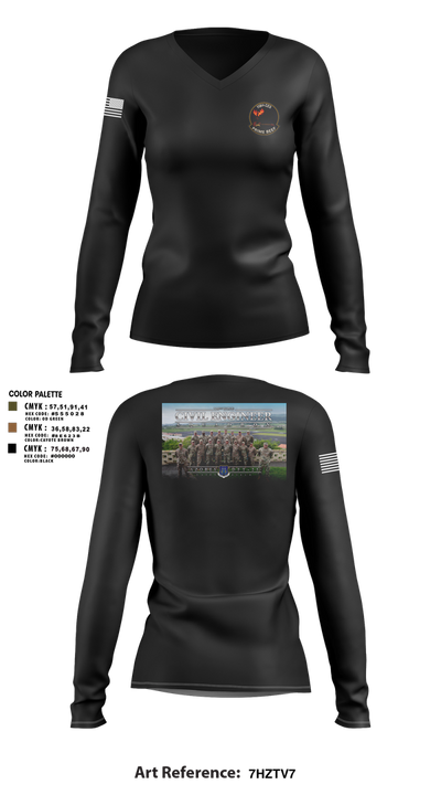 118th CES Women's Long Sleeve V-neck Shirt - 3