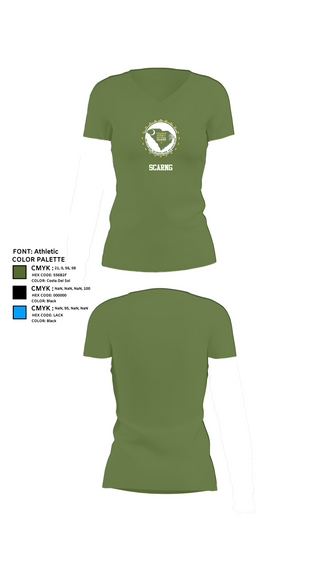 Womens Short Sleeve Vneck Shirt, Scarng, National Guard, Teamtime, Team time, sublimation, custom sports apparel, team uniforms, spirit wear, spiritwear, sports uniforms, custom shirts, team store, custom team store, fundraiser sports, apparel fundraiser
