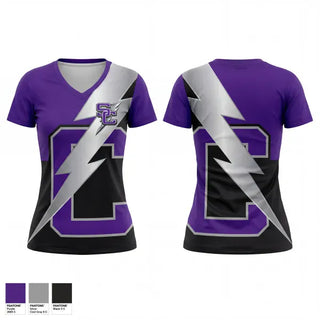 Womens Short Sleeve Vneck Shirt, Stuart Cramer High School Track & Field, Track & Field, Teamtime, Team time, sublimation, custom sports apparel, team uniforms, spirit wear, spiritwear, sports uniforms, custom shirts, team store, custom team store, fundraiser sports, apparel fundraiser