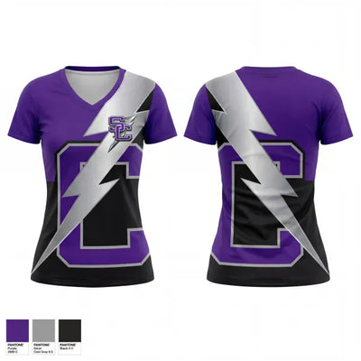 Stuart Cramer High School Track & Field 18343071 Women's Short Sleeve V-neck Shirt - 1