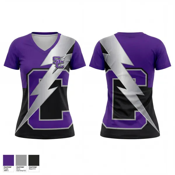 Womens Short Sleeve Vneck Shirt, Stuart Cramer High School Track & Field, Track & Field, Teamtime, Team time, sublimation, custom sports apparel, team uniforms, spirit wear, spiritwear, sports uniforms, custom shirts, team store, custom team store, fundraiser sports, apparel fundraiser