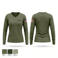 ADART Women's Long Sleeve V-neck Shirt - 1
