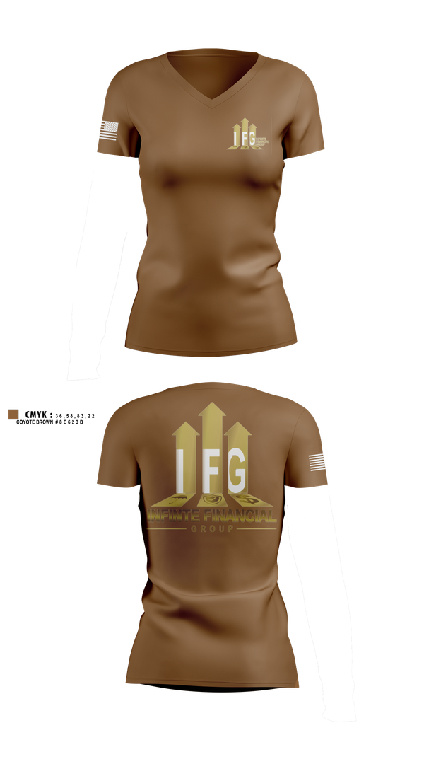 Womens Short Sleeve Vneck Shirt, Infinite Financial Group, , Teamtime, Team time, sublimation, custom sports apparel, team uniforms, spirit wear, spiritwear, sports uniforms, custom shirts, team store, custom team store, fundraiser sports, apparel fundraiser