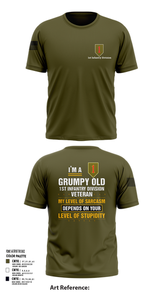 Short Sleeve Performance Shirt, 1st Infantry Division, , Teamtime, Team time, sublimation, custom sports apparel, team uniforms, spirit wear, spiritwear, sports uniforms, custom shirts, team store, custom team store, fundraiser sports, apparel fundraiser