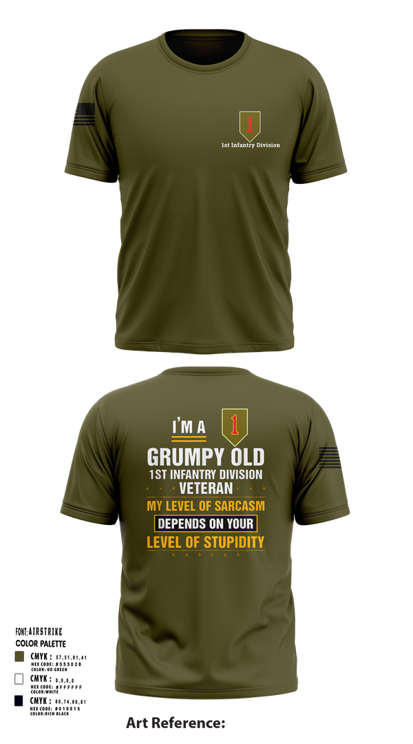 Short Sleeve Performance Shirt, 1st Infantry Division, , Teamtime, Team time, sublimation, custom sports apparel, team uniforms, spirit wear, spiritwear, sports uniforms, custom shirts, team store, custom team store, fundraiser sports, apparel fundraiser