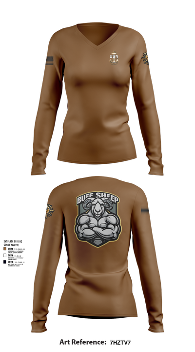 nrd miami 88949775 Women's Long Sleeve V-neck Shirt - 1