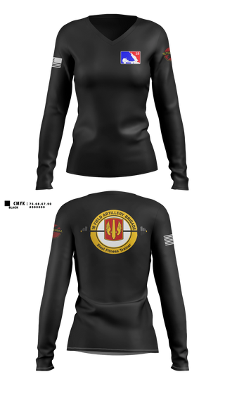 Womens Long Sleeve Vneck Shirt, H2F STORM, Army, Teamtime, Team time, sublimation, custom sports apparel, team uniforms, spirit wear, spiritwear, sports uniforms, custom shirts, team store, custom team store, fundraiser sports, apparel fundraiser