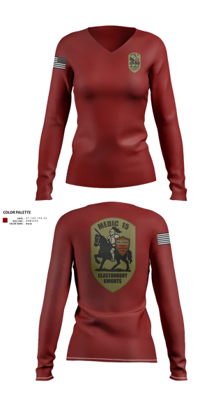 Womens Long Sleeve Vneck Shirt, Engine 15, , Teamtime, Team time, sublimation, custom sports apparel, team uniforms, spirit wear, spiritwear, sports uniforms, custom shirts, team store, custom team store, fundraiser sports, apparel fundraiser