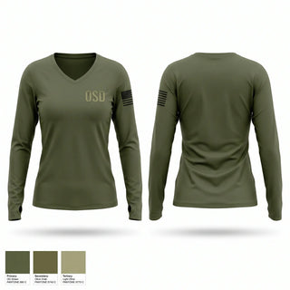 Womens Long Sleeve Vneck Shirt, OSD, Police, Teamtime, Team time, sublimation, custom sports apparel, team uniforms, spirit wear, spiritwear, sports uniforms, custom shirts, team store, custom team store, fundraiser sports, apparel fundraiser