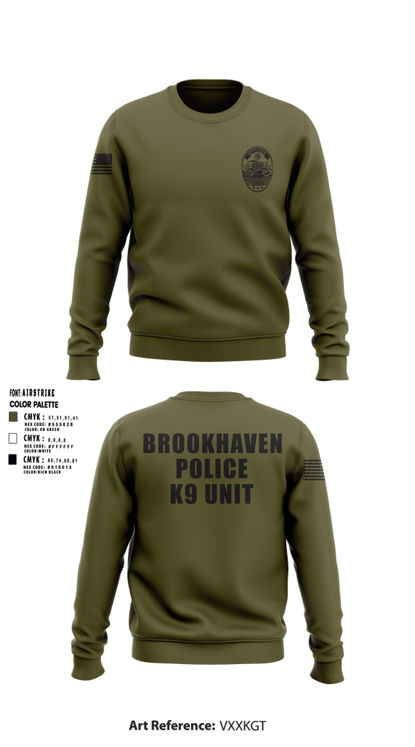 Crew Neck Sweatshirt, Brookhaven K9 Unit, Police, Teamtime, Team time, sublimation, custom sports apparel, team uniforms, spirit wear, spiritwear, sports uniforms, custom shirts, team store, custom team store, fundraiser sports, apparel fundraiser
