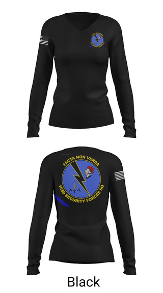 Womens Long Sleeve Vneck Shirt, 103d SECURITY FORCES SQUADRON, , Teamtime, Team time, sublimation, custom sports apparel, team uniforms, spirit wear, spiritwear, sports uniforms, custom shirts, team store, custom team store, fundraiser sports, apparel fundraiser