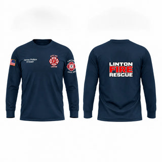 Long Sleeve Performance Shirt, Linton Fire Department, Fire Department, Teamtime, Team time, sublimation, custom sports apparel, team uniforms, spirit wear, spiritwear, sports uniforms, custom shirts, team store, custom team store, fundraiser sports, apparel fundraiser