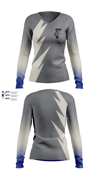 Womens Long Sleeve Vneck Shirt, Vermont Elks Association, , Teamtime, Team time, sublimation, custom sports apparel, team uniforms, spirit wear, spiritwear, sports uniforms, custom shirts, team store, custom team store, fundraiser sports, apparel fundraiser