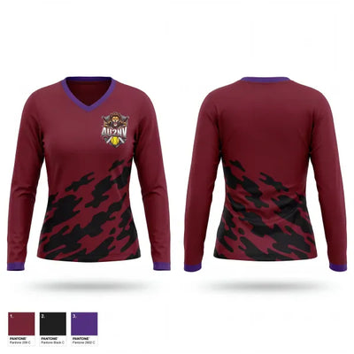 4U2NV 19101313 Women's Long Sleeve V-neck Shirt - 1