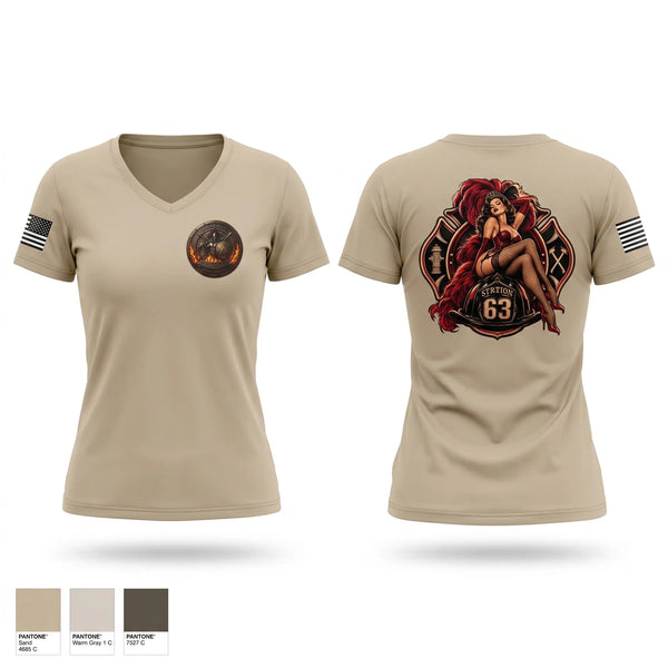 Womens Short Sleeve Vneck Shirt, Cal Fire, Fire Department, Teamtime, Team time, sublimation, custom sports apparel, team uniforms, spirit wear, spiritwear, sports uniforms, custom shirts, team store, custom team store, fundraiser sports, apparel fundraiser