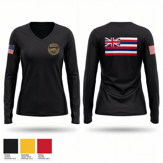 Womens Long Sleeve Vneck Shirt, Department Of Corrections and Rehabilitation Honor Guard, Police, Teamtime, Team time, sublimation, custom sports apparel, team uniforms, spirit wear, spiritwear, sports uniforms, custom shirts, team store, custom team store, fundraiser sports, apparel fundraiser
