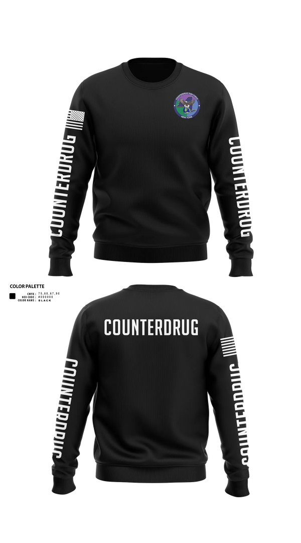 Crew Neck Sweatshirt, New York Counterdrug Task Force, Police, Teamtime, Team time, sublimation, custom sports apparel, team uniforms, spirit wear, spiritwear, sports uniforms, custom shirts, team store, custom team store, fundraiser sports, apparel fundraiser
