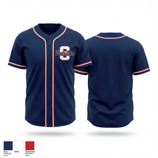 Full Button Baseball Jersey, Parkersburg South Patriots, Baseball, Teamtime, Team time, sublimation, custom sports apparel, team uniforms, spirit wear, spiritwear, sports uniforms, custom shirts, team store, custom team store, fundraiser sports, apparel fundraiser
