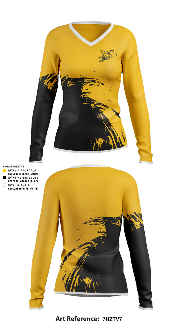 Womens Long Sleeve Vneck Shirt, Whitney Boys Tennis, Tennis, Teamtime, Team time, sublimation, custom sports apparel, team uniforms, spirit wear, spiritwear, sports uniforms, custom shirts, team store, custom team store, fundraiser sports, apparel fundraiser