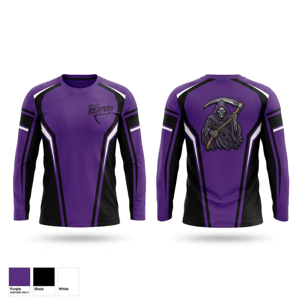 Long Sleeve Performance Shirt, Windy City Reapers, Baseball, Teamtime, Team time, sublimation, custom sports apparel, team uniforms, spirit wear, spiritwear, sports uniforms, custom shirts, team store, custom team store, fundraiser sports, apparel fundraiser
