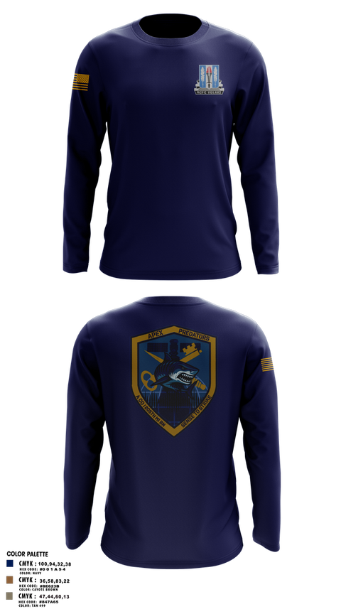 Long Sleeve Performance Shirt, Alpha Company, 205th MI BN, Army, Teamtime, Team time, sublimation, custom sports apparel, team uniforms, spirit wear, spiritwear, sports uniforms, custom shirts, team store, custom team store, fundraiser sports, apparel fundraiser