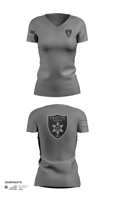 Fayette County Sheriff WV 38752837 Women's Short Sleeve V-neck Shirt - 23