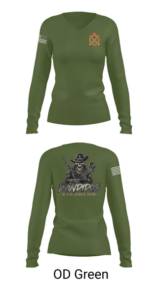 Womens Long Sleeve Vneck Shirt, 501st BSB, B Company, , Teamtime, Team time, sublimation, custom sports apparel, team uniforms, spirit wear, spiritwear, sports uniforms, custom shirts, team store, custom team store, fundraiser sports, apparel fundraiser
