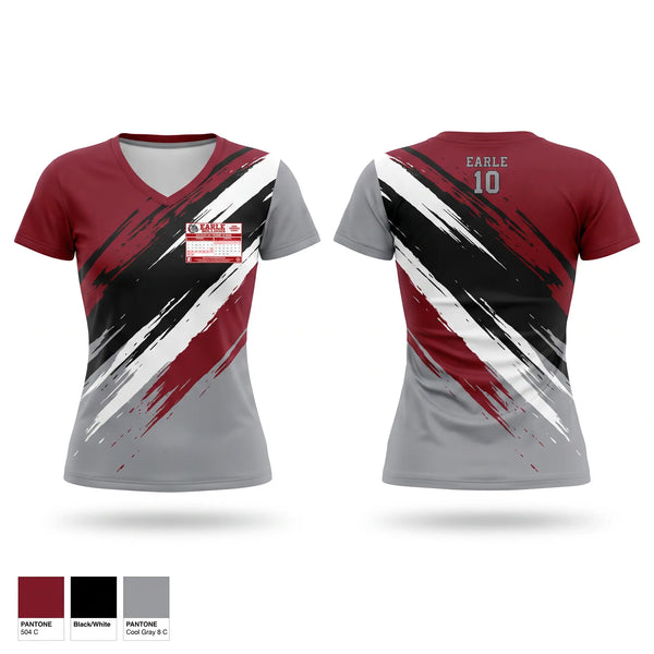 Womens Short Sleeve Vneck Shirt, EARLE BULLDOGS, Men's Basketball, Teamtime, Team time, sublimation, custom sports apparel, team uniforms, spirit wear, spiritwear, sports uniforms, custom shirts, team store, custom team store, fundraiser sports, apparel fundraiser