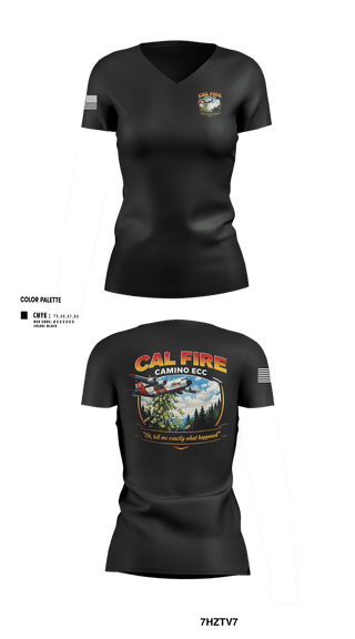 Womens Short Sleeve Vneck Shirt, CAMINO ECC, Fire Department, Teamtime, Team time, sublimation, custom sports apparel, team uniforms, spirit wear, spiritwear, sports uniforms, custom shirts, team store, custom team store, fundraiser sports, apparel fundraiser